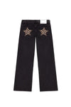 Blue High-Waisted Y2K Harajuku Baggy Jeans with Five-Point Star Embroidery Women's Casual Straight Denim