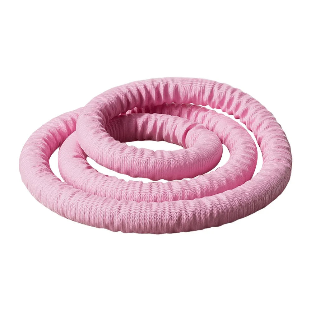 Foldable Spring Tube Hula Hoop 190 cm / 74.8 in – Portable Non-Woven Fitness Hoop for Waist Training & Full-Body Workout (Pink, Orange)