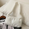 Faux Fur Hobo Shoulder Bag - Plush Underarm Clutch Handbag for Women, Winter Baguette Purse