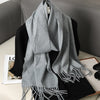 Women’s Long Winter Scarf – Cashmere Blend Shawl Hijab Wrap, Solid Colors, 200×33 cm (79×13 in) – 62 Colors