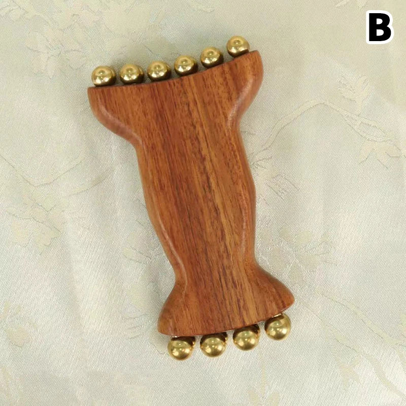 Lotus Seedpod Eye Gua Sha – Brass & Rosewood Facial Massage Tool for Eye Relaxation & Acupoint Meridian Therapy