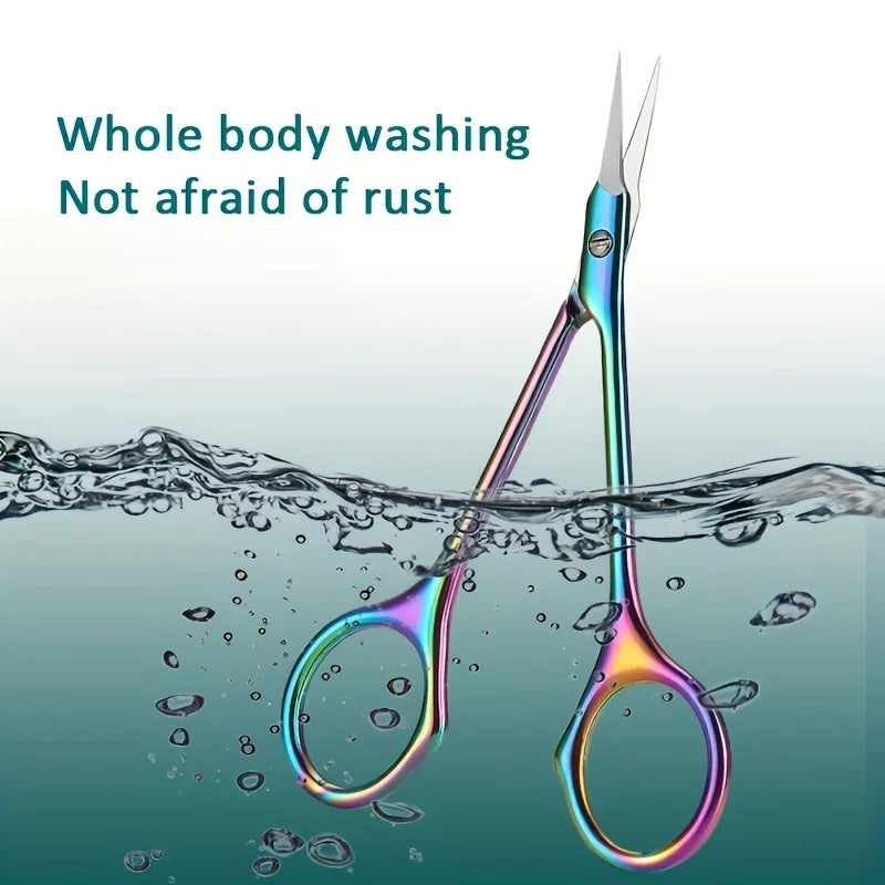 Professional Stainless Steel Cuticle Scissors – Curved Tip Small Manicure & Nail Art Dead Skin Remover