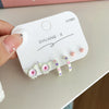 Korean Star Moon Butterfly Stud Earring Set Vintage Aesthetic Heart Y2K Jewelry for Women