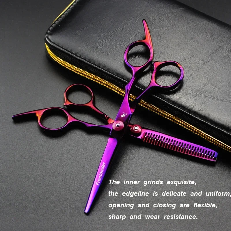 Professional 6-Inch (17.5 cm) Thinning Hair Scissors — 32-Tooth Barber Hairdressing Shears, 440C Stainless Steel