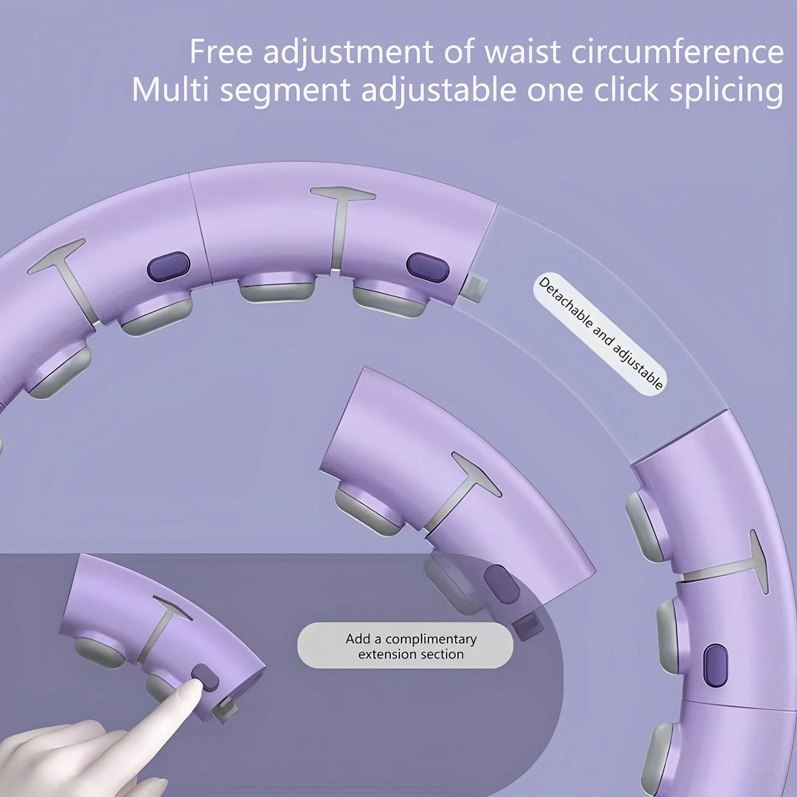 Smart Weighted Hula Hoop with Massage Ball & Counter — Adjustable 65–100 cm (25.6–39.4 in) Waist | Home Fitness & Weight Loss