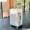 Front-Opening Polycarbonate Carry-On Spinner with Aluminum Frame, Laptop Compartment, USB Charging Port & Lock