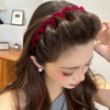 Wavy Non-Slip Hair Hoop Headband with Inner Teeth – Thick Flocked Hairband for Women (Makeup, Shower, Face Washing)