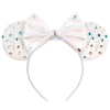 Sequin Snowflake Mouse Ear Headband with 5\" (12.7 cm) Bow – Kids & Adults Festival Party Cosplay Hairband