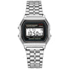 Luxury Rose Gold Digital LED Watch for Women & Men – Retro Rectangle Stainless Steel Band, 3ATM Water Resistant