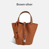 MENDY Women's Genuine Cowhide Leather Bucket Bag Large – Luxury Leather Tote Handbag Shoulder & Crossbody