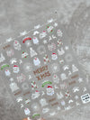 Pink Christmas Tree 5D Embossed Nail Art Stickers – Snowflake & Star Self-Adhesive Decals (4.06 x 3.15 in / 10.3 x 8 cm)