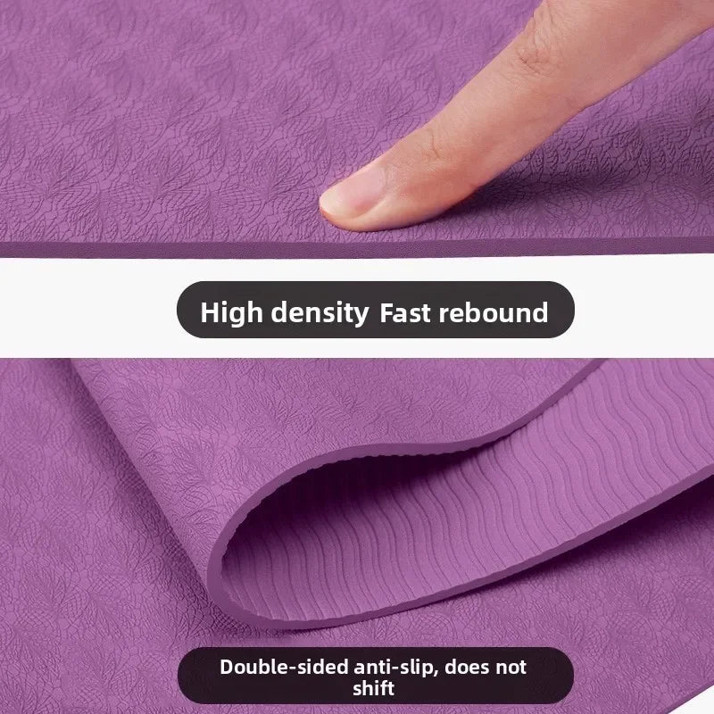 Foldable Yoga Mat Eco Friendly Tpe Folding Travel Fitness Exercise Double Sided Non-Slip For Pilates & Floor Workouts