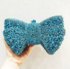 Rhinestone Evening Clutch with Bow - Multi-Color Bridal Wedding Party Handbag