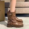 Rose Romance Knight Women's Mid-Calf Western Cowboy Boots - Chunky Heel, Leather Upper & Lining