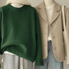 Vintage Grey V-Neck Knit Pullover Sweater for Women – Casual Loose Fit, Autumn/Winter