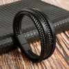 Classic Tiger Eye Beaded Multi-Layer Leather Bracelet for Men — Magnetic Clasp, Punk Style (19/21/23 cm | 7.5/8.3/9.1 in)