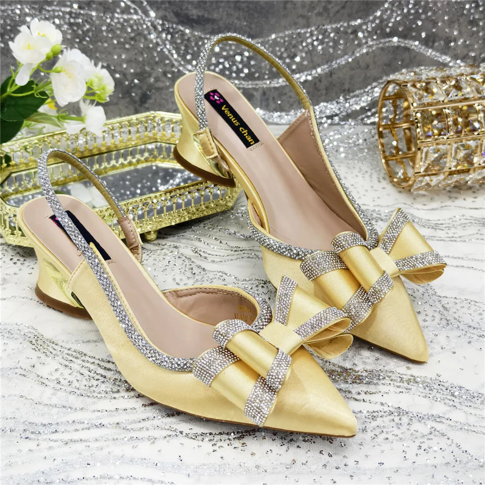 Elegant African-Inspired High Heel Chain Slingback Sandals for Women – Party & Wedding Pumps