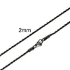 Twisted Rope Chain Necklace for Men & Women — Stainless Steel, 16–36 in (40–91 cm), 2–5 mm, Gold or Silver