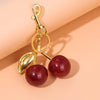 Cherry Charm Keychain with Carabiner – Trendy Bag Pendant & Purse Accessory for Women