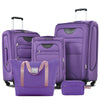 Softside 5-Piece Luggage Set – 20" (51 cm), 24" (61 cm), 28" (71 cm) Spinner Suitcases with Duffel & Toiletry Bag, TSA Lock, Oxford Fabric