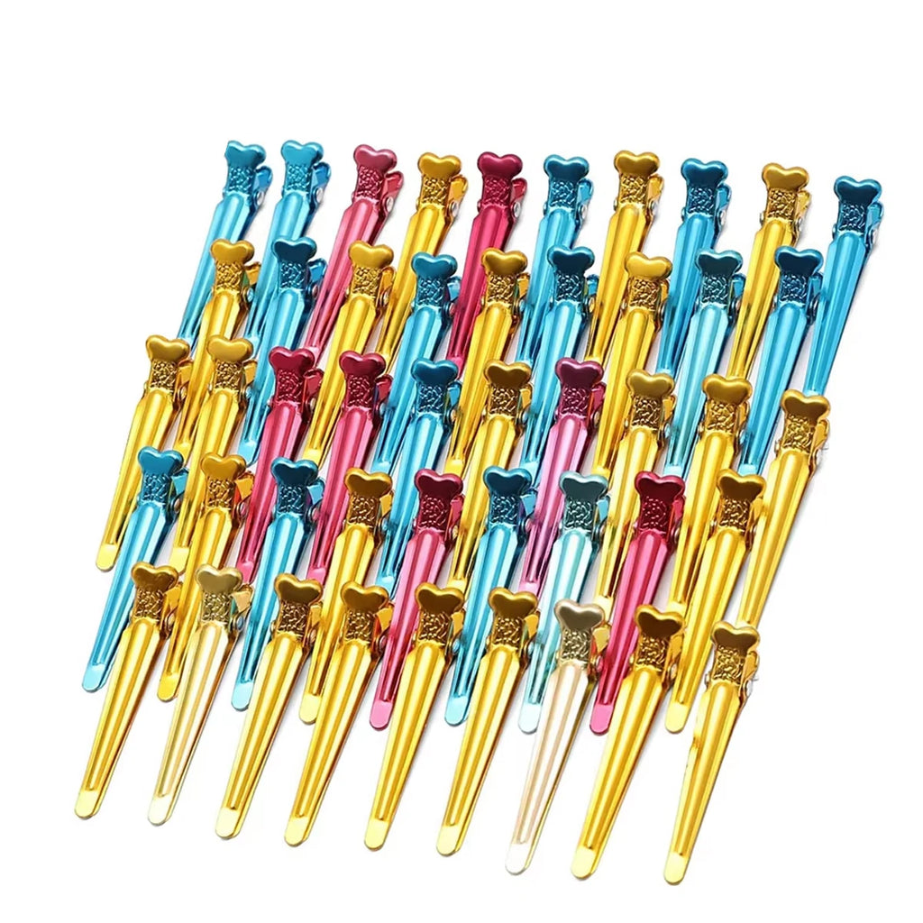 47-Piece Mini Metal Hairdressing Clips - Heat Resistant Colorful Hairpins for Salon & Home Styling