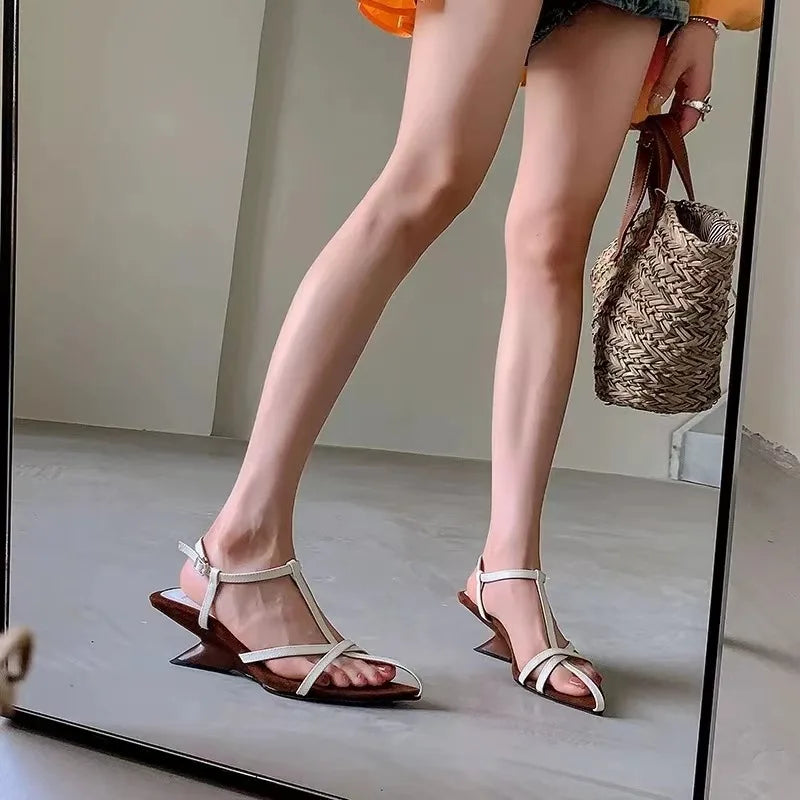 Women's Patent Leather Slingback Sandals - Mid Heel 3–5 cm (1.2–2.0 in) Buckle Strap Wedding & Formal Heels