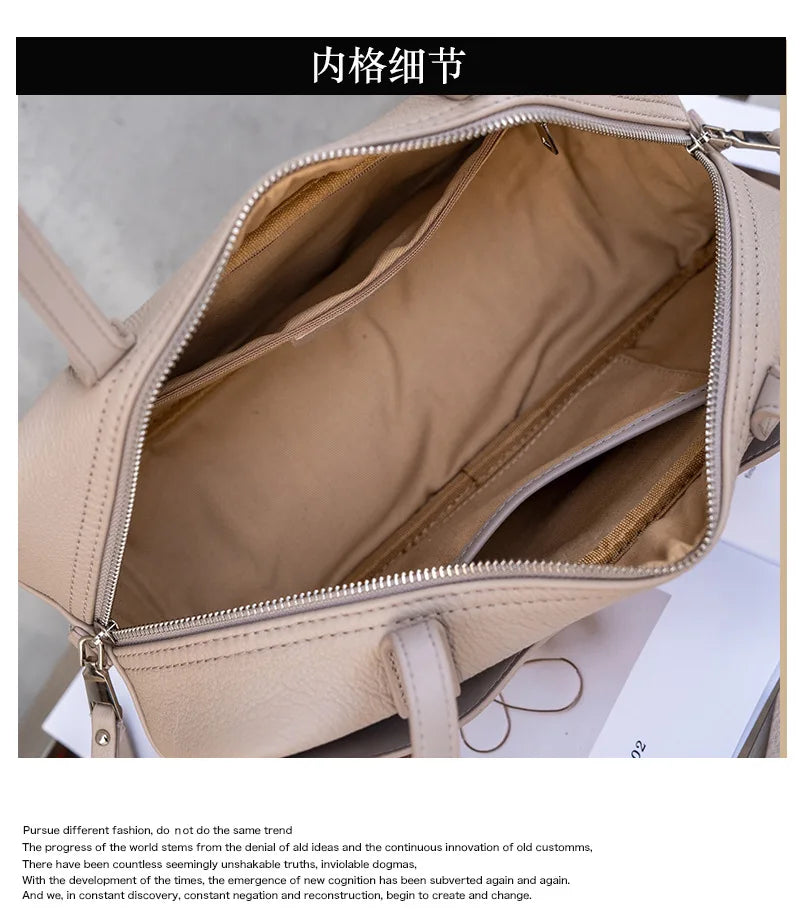 Women's Top-Grain Genuine Leather Hobo Shoulder Bag, Large Vintage Bowling Tote for Office and Everyday