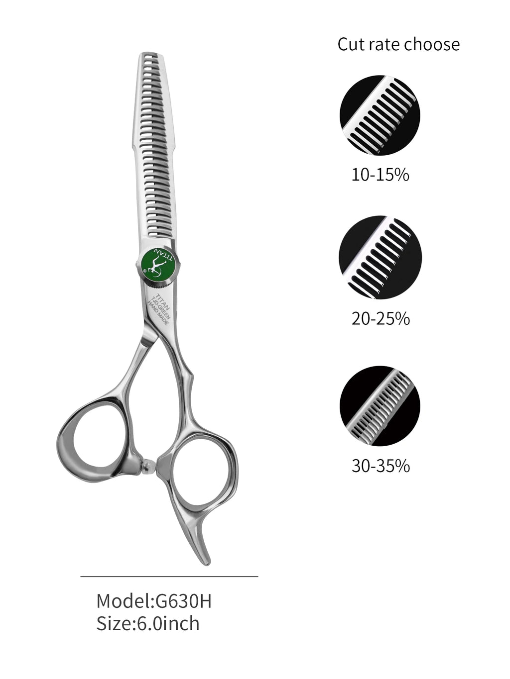 Titan Hairdressing Scissors 6-Inch Professional Barber Cutting & Thinning Shears