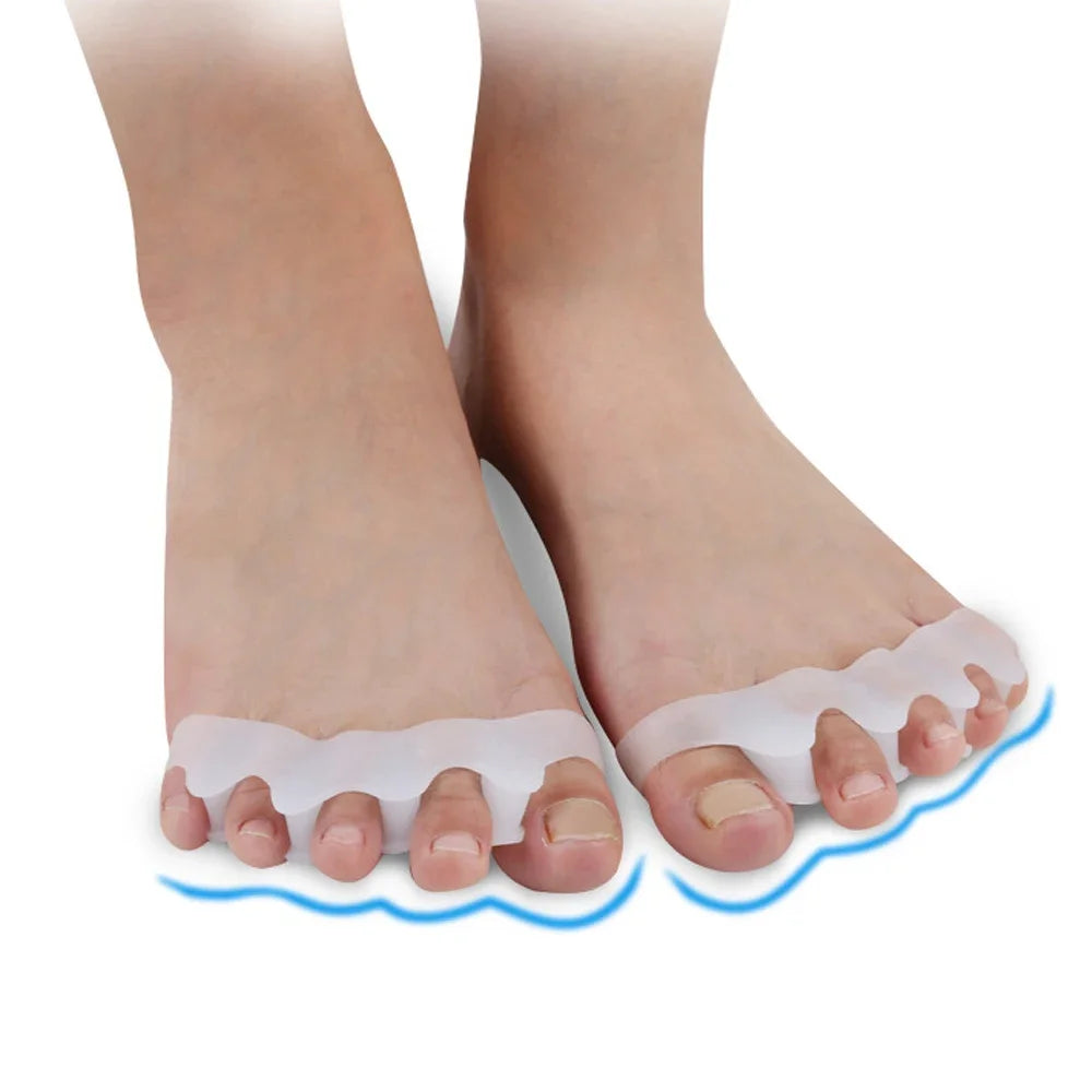 2-Pack Silicone Toe Separators Gel Bunion Corrector & Toe Straightener Spacer for Hammer Toe Relief