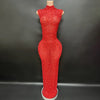 Crystal Embellished Long Prom Dress Elegant Bridal & Party Evening Gown