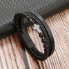 Classic Tiger Eye Beaded Multi-Layer Leather Bracelet for Men — Magnetic Clasp, Punk Style (19/21/23 cm | 7.5/8.3/9.1 in)