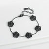 Adjustable Stainless Steel Five-Flower Clover Bracelet for Women Gold Rose Gold Silver