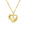 Heart Initial Necklace for Women - Gold Stainless Steel A-Z Alphabet Pendant, Birthday Gift