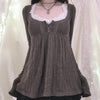 Women's Vintage Square Collar Knit Sweater - Loose Fit Long Sleeve Pullover