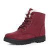 Women's Insulated Canvas Ankle Boots, Warm Padded Winter Snow Boots with Thick Non-Slip Rubber Sole