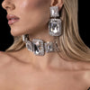 Bridal Crystal Choker Necklace & Earrings Set – 2-Piece Rhinestone Wedding Jewelry for Bride & Bridesmaids