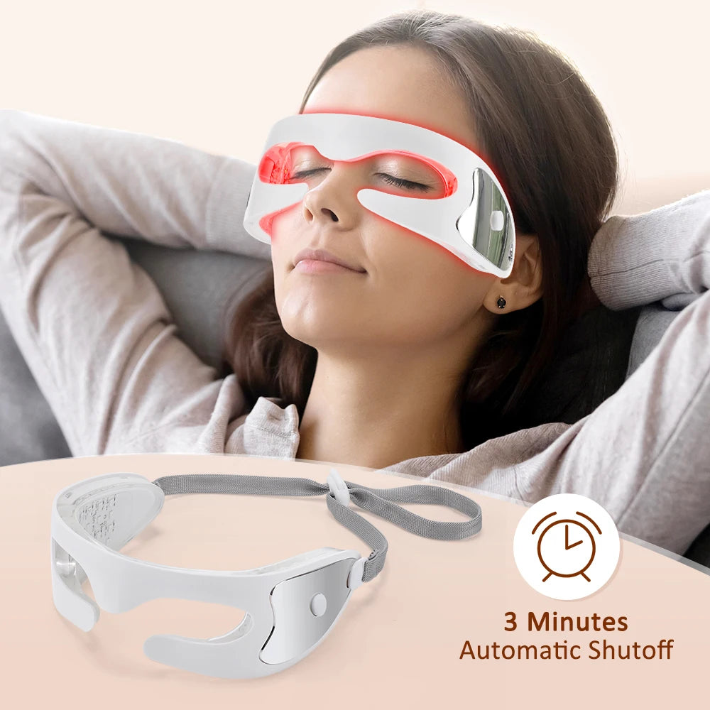 3D Eye Massager — Red Light, Vibration & Microcurrent Therapy for Dark Circles & Puffiness