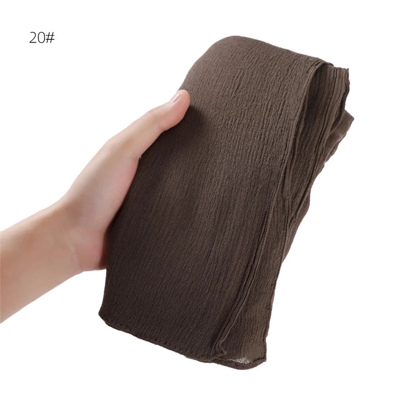Women's Large Solid Polyester Hijab Scarf 80 x 190 cm (31.5 x 74.8 in) Long Muslim Headscarf Wrap Shawl Turban