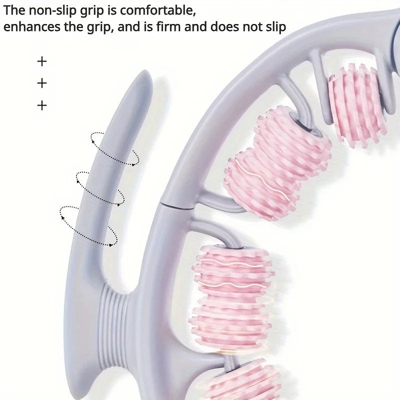 14-Wheel Yoga Fitness Roller with Leg Holders – Deep Tissue Muscle Massager & Mobility Trainer