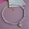 Vintage Zircon Heart Pendant Necklace for Women Boho Geometric Baroque Crystal Chain