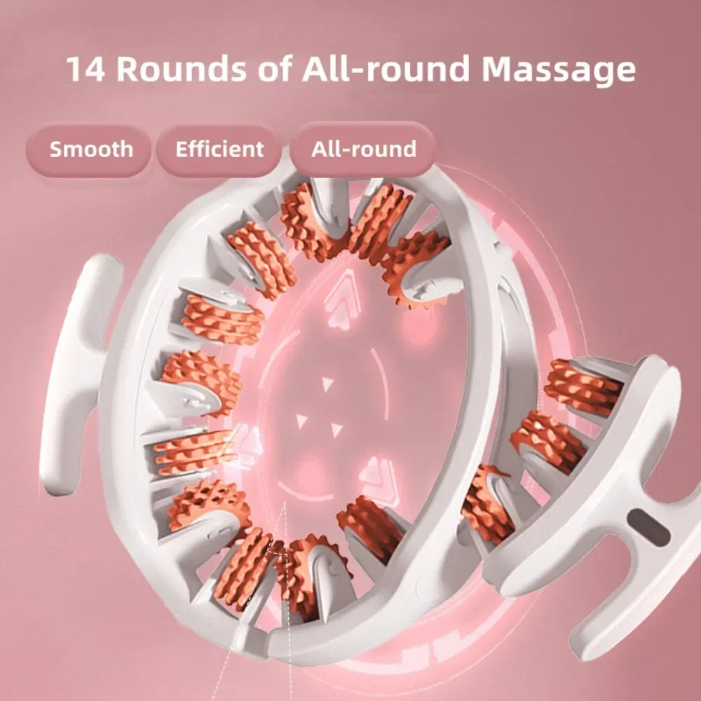 14-Wheel Anticellulite Massage Roller — Full-Coverage Leg & Body Massager for Neck, Shoulders, Abdomen