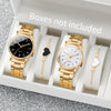 2/4-Pack Women's Arabic Dial Quartz Watch and Bracelet Set, 37mm Alloy Case, Fashion Casual
