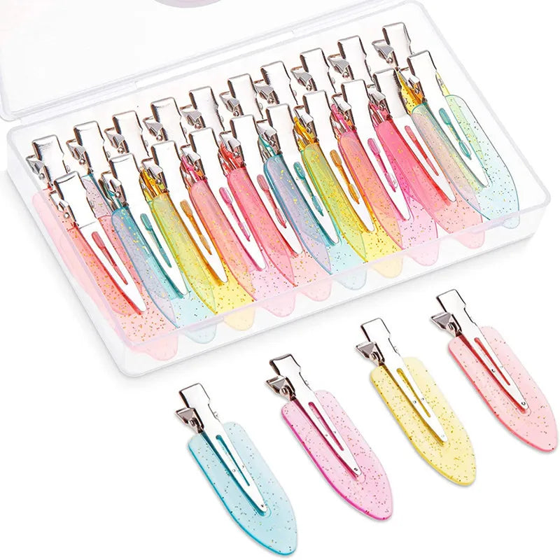 No-Trace Duckbill Hair Clips 10/20 Pack – Cream Gel Bang & Sectioning Clips for Women