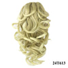 Soowee Short Curly Clip-In Ponytail Extension Black to Burgundy Synthetic Heat-Resistant Fiber