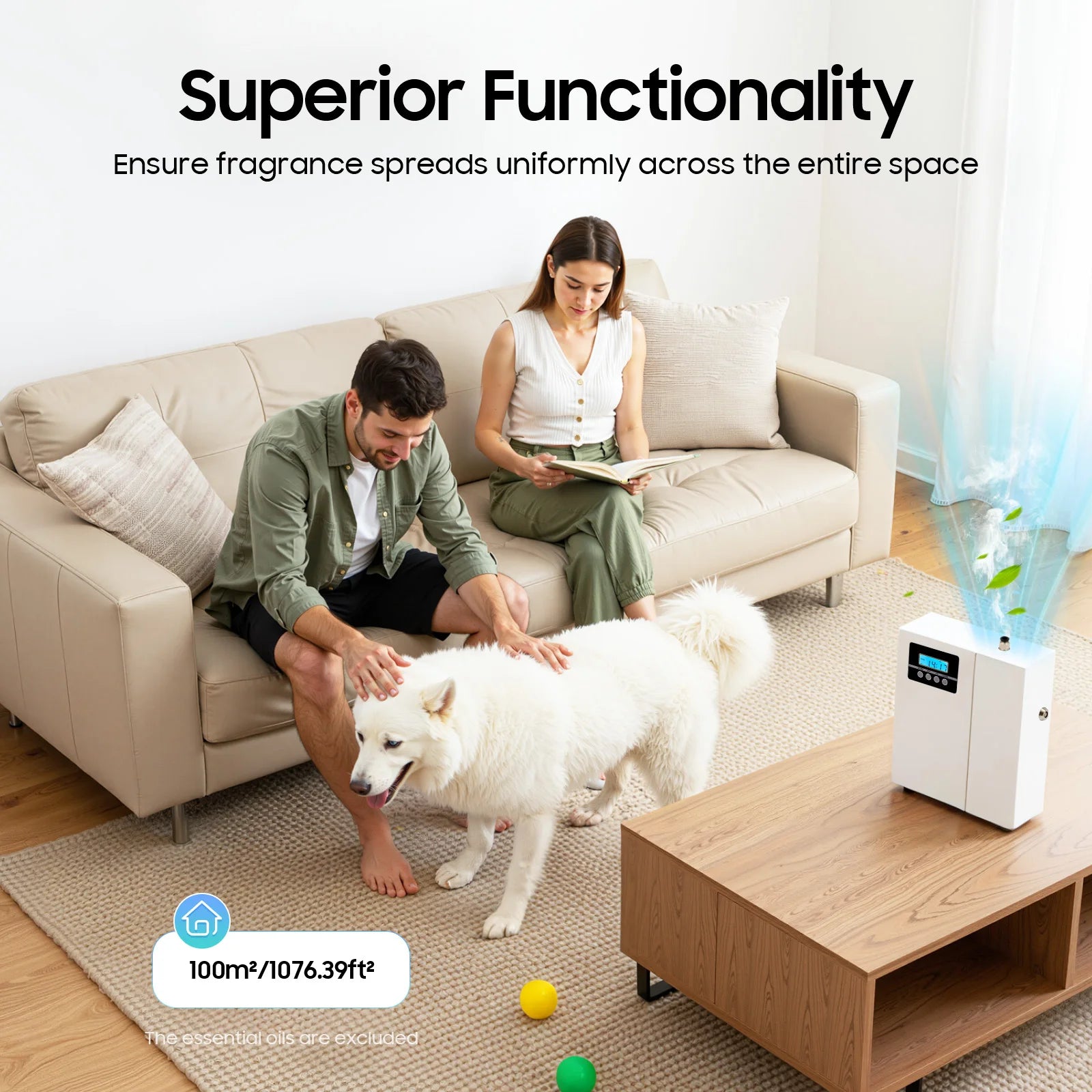 Smart Aroma Diffuser 150ml (5.07oz) Wall‑Mount & Freestanding Scent Machine with Timer for Home and Office