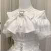 Kawaii Lolita Lace Patchwork Blouse - Harajuku Sweet Bow O‑Neck Summer Top