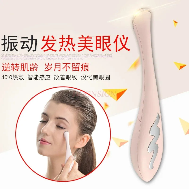 HOGNSIGN Eye Massager — Hot Compress & Vibration, Battery-Powered (AAA) for Dark Circles, Eye Bags & Fine Lines
