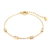 Women's Minimalist Thin Chain Bracelet with Cross, Crescent Moon & Star Charms – Adjustable Stainless Steel Layered Link