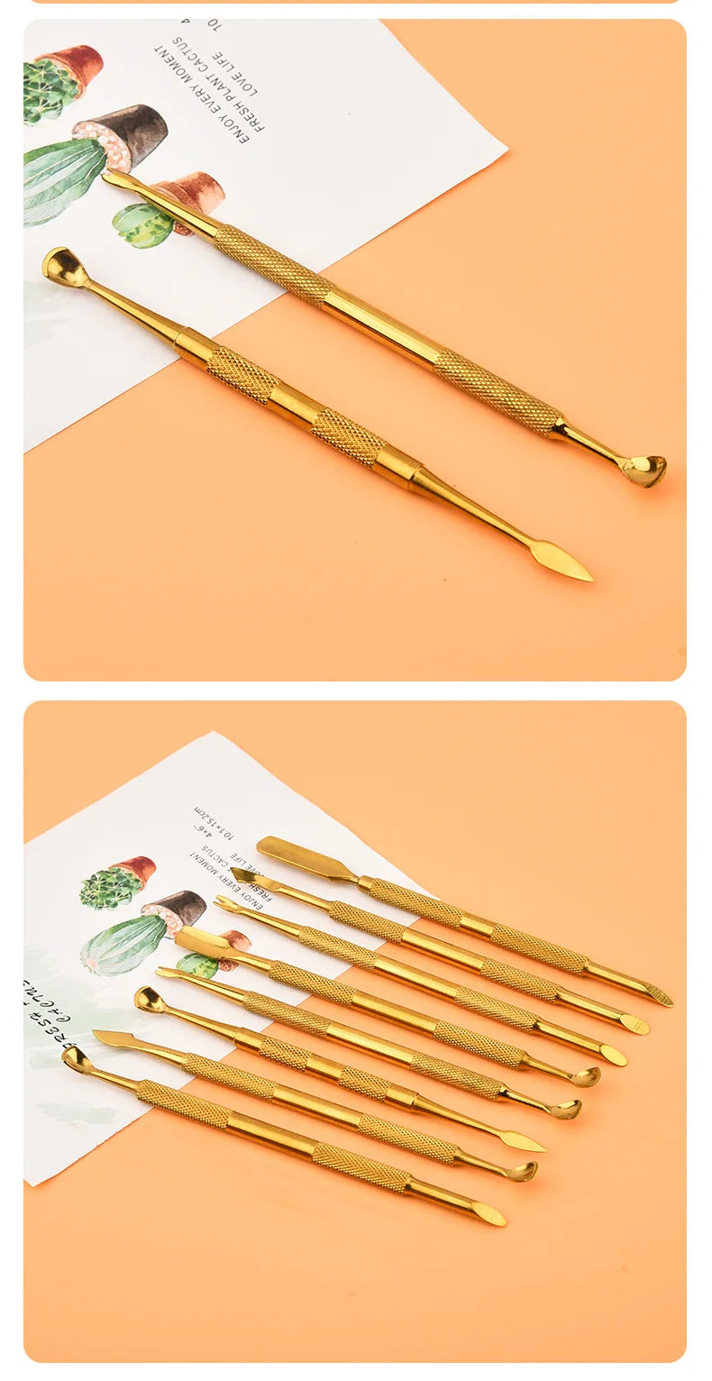 Double-Ended Stainless Steel Cuticle Pusher & Nail Remover – Beveled Circle Head Manicure Tool