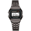 Luxury Rose Gold Digital LED Watch for Women & Men – Retro Rectangle Stainless Steel Band, 3ATM Water Resistant
